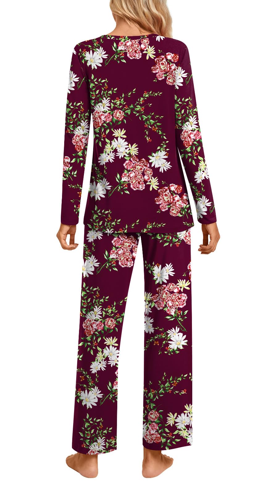 syoss 2 Piece Women's Fall Pajama Sets, Long Sleeve Lounge Sleepwear Ladies Pjs Sets with Pockets - Image 4