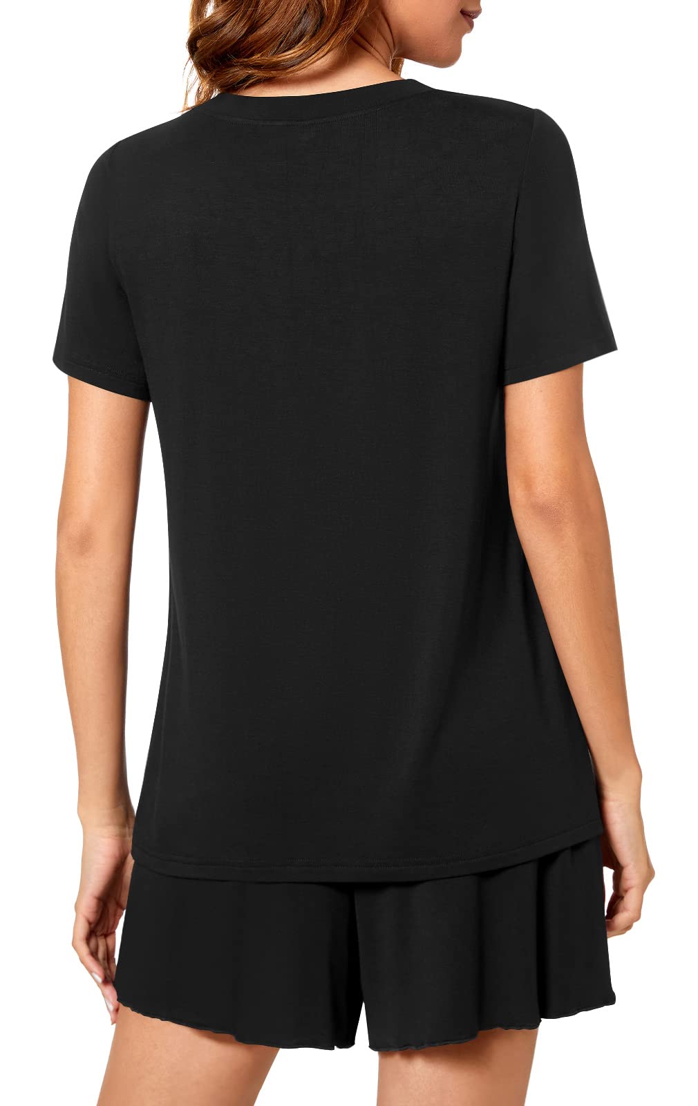 syoss Women's Pajama Sets Short Sleeve Sleepwear Soft Comfy Pj Lounge Sets - Image 4