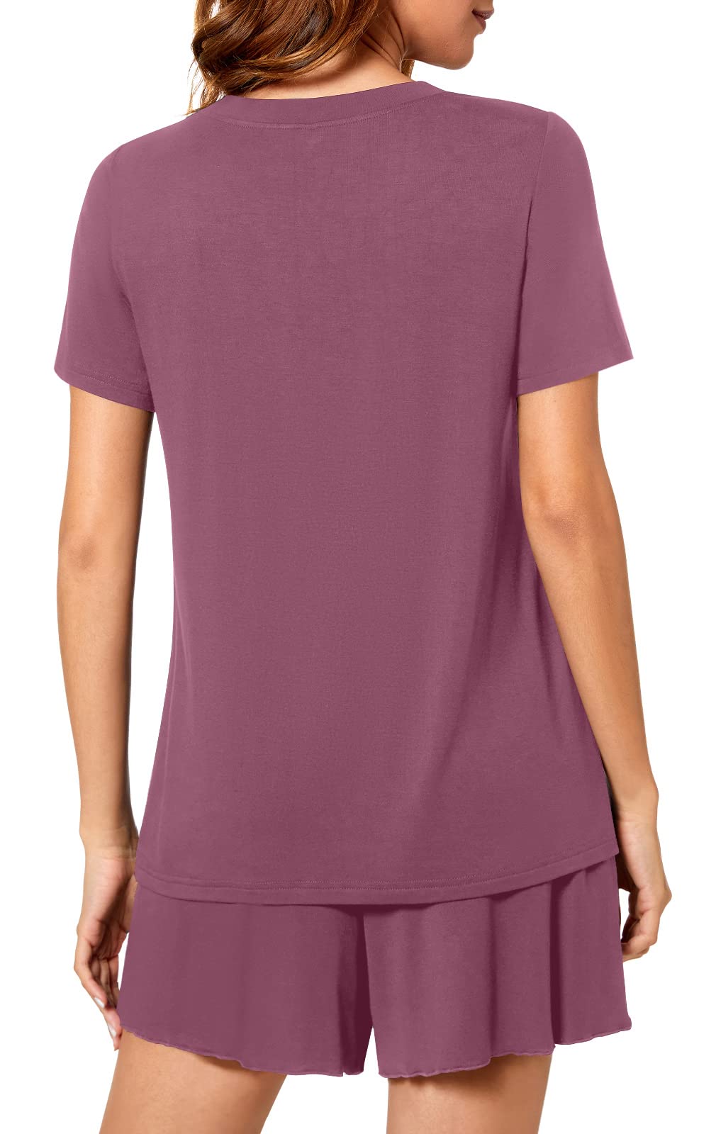 syoss Women's Pajama Sets Short Sleeve Sleepwear Soft Comfy Pj Lounge Sets - Image 4