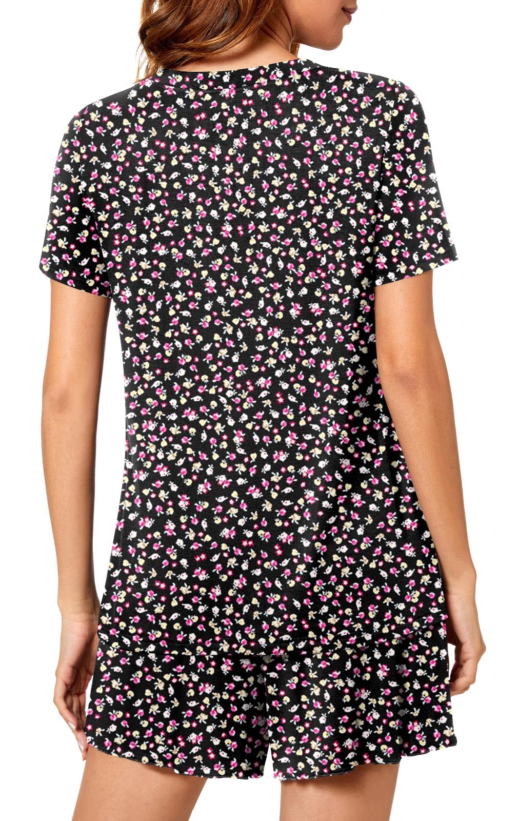 syoss Women's Pajama Sets Short Sleeve Sleepwear Soft Comfy Pj Lounge Sets - Image 4