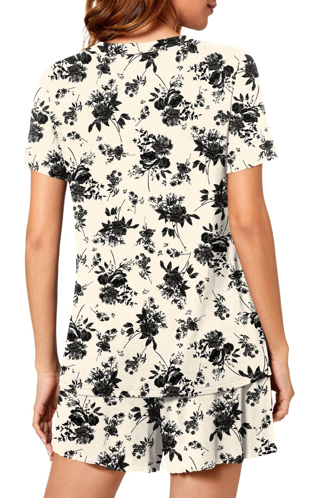 syoss Women's Pajama Sets Short Sleeve Sleepwear Soft Comfy Pj Lounge Sets - Image 4