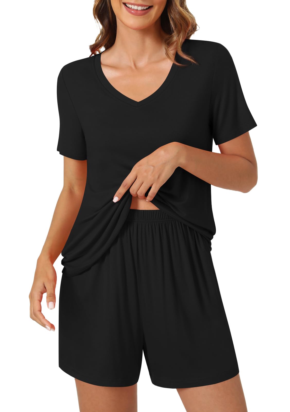 syoss Women's Summer Casual 2 Piece Pajama Sets, Loungewear Sleepwear Ladies Pjs Sets with Pockets - Image 3