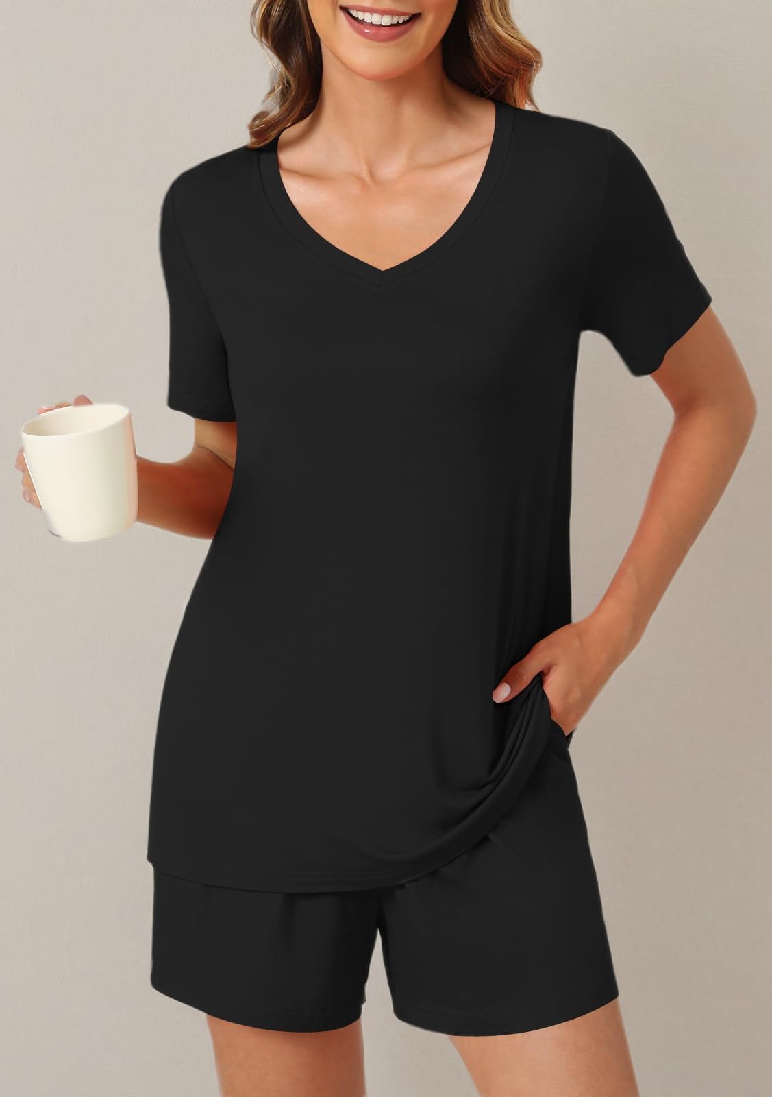 syoss Women's Summer Casual 2 Piece Pajama Sets, Loungewear Sleepwear Ladies Pjs Sets with Pockets - Image 7