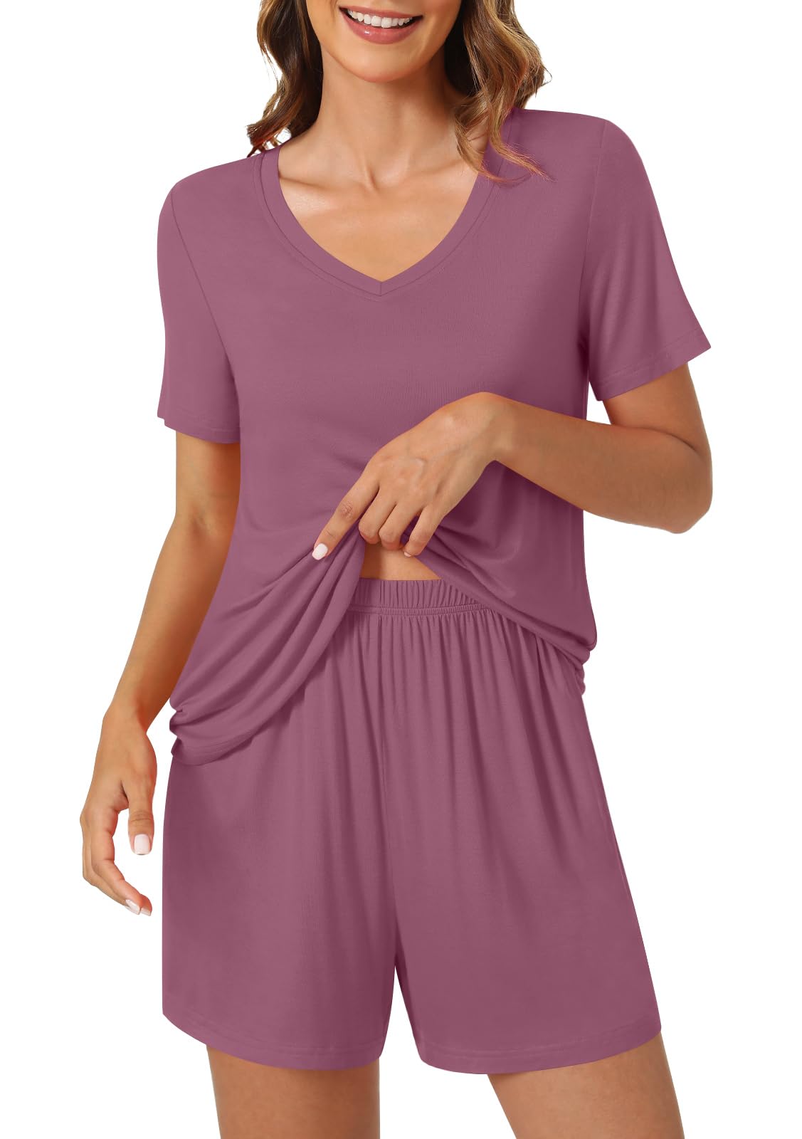 syoss Women's Summer Casual 2 Piece Pajama Sets, Loungewear Sleepwear Ladies Pjs Sets with Pockets - Image 3