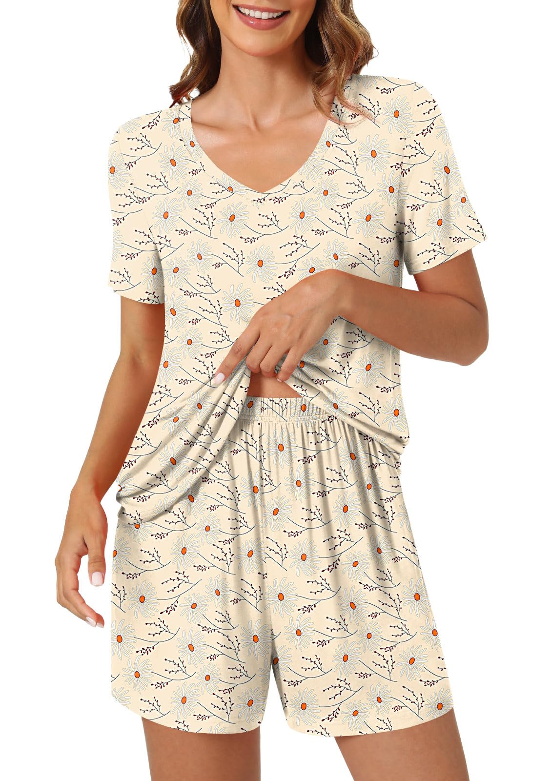 syoss Women's Summer Casual 2 Piece Pajama Sets, Loungewear Sleepwear Ladies Pjs Sets with Pockets - Image 3