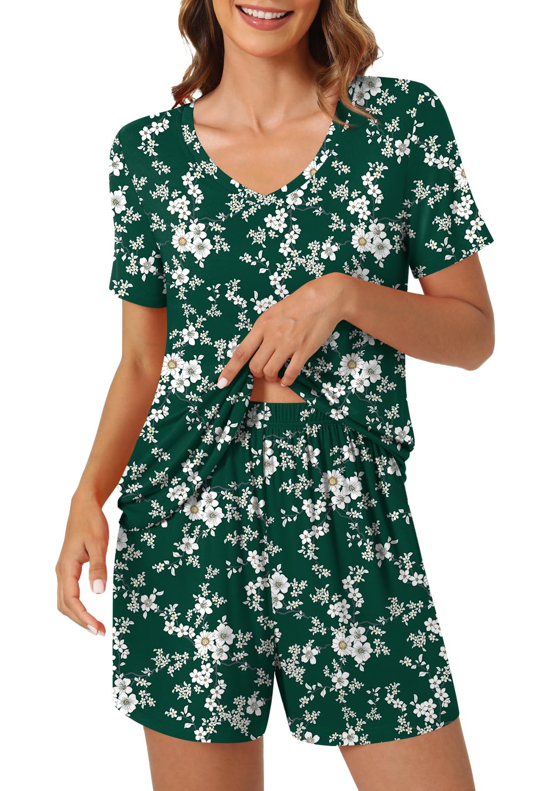 syoss Women's Summer Casual 2 Piece Pajama Sets, Loungewear Sleepwear Ladies Pjs Sets with Pockets - Image 3