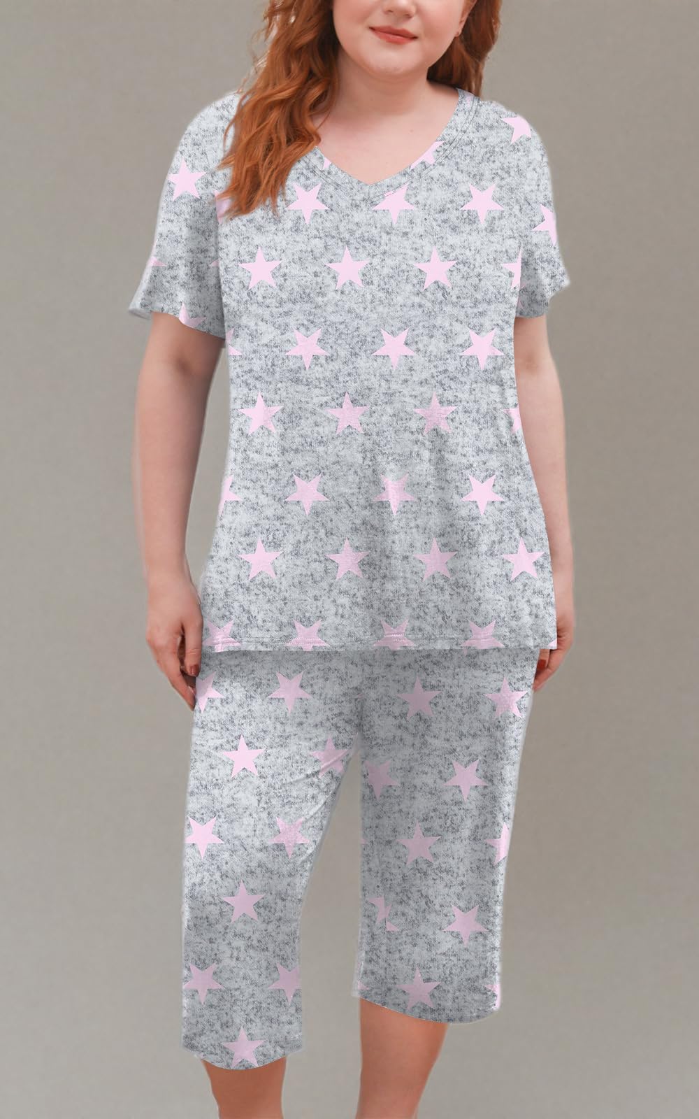 syoss Womens Pajamas Set 2 Piece Pj Sets Summer Loungewear Soft Capri Sleepwear With Pockets - Image 6